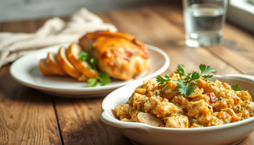 Chicken Dressing Serving Presentation Chicken Dressing Serving Presentation