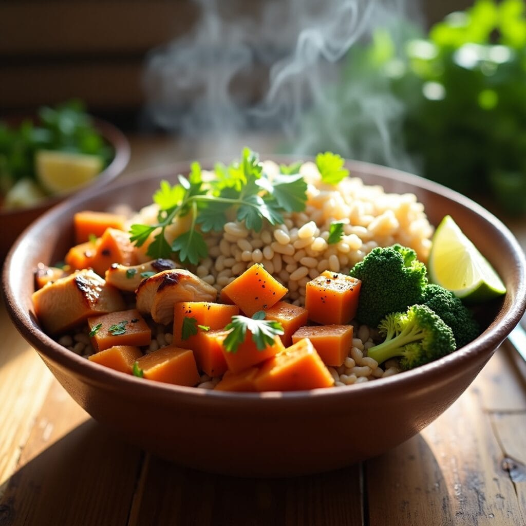 Chicken and Sweet Potato Rice Bowl